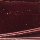 Dior Burgundy Cannage Leather Lady Dior 5 Gusset Card Case