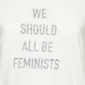 Dior Ivory Slogan Print Cotton & Linen Crew Neck T-Shirt