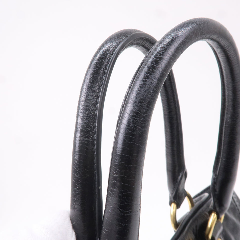 Prada Leather 2WAY Bag Shoulder Bag Hand Bag Black BN2151