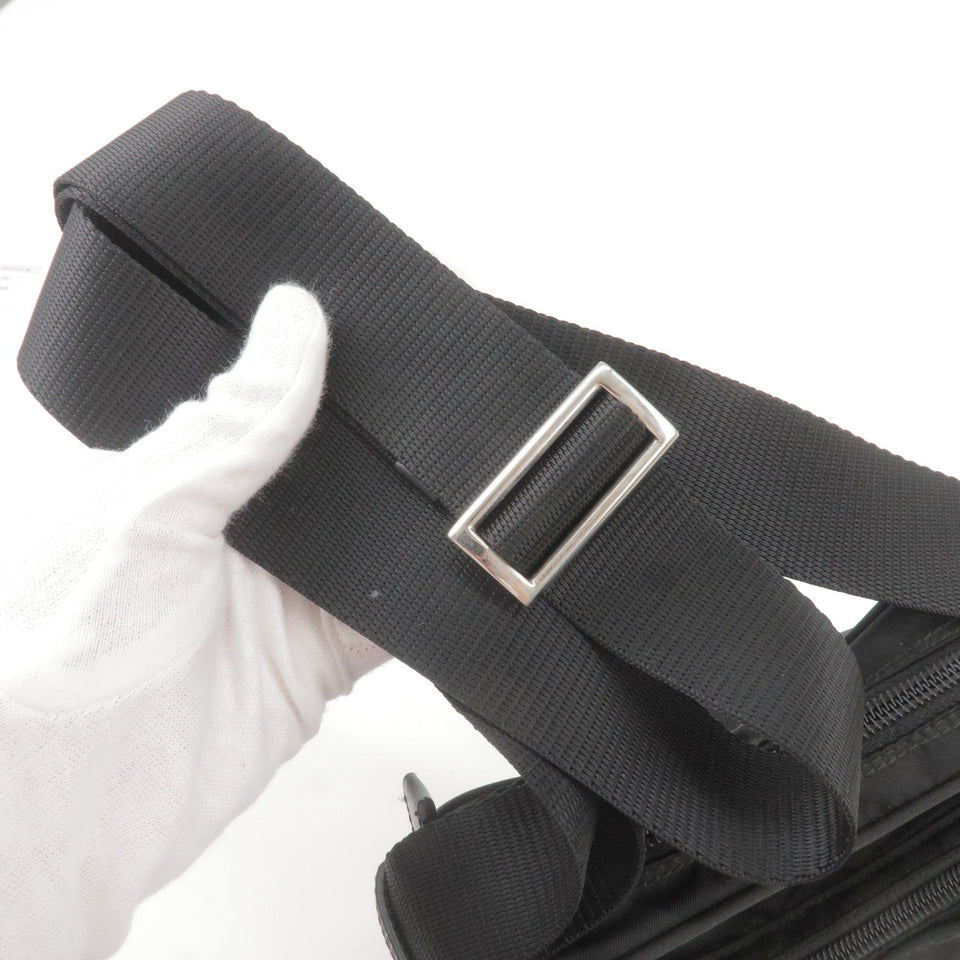 Prada Logo Nylon Leather Shoulder Bag NERO Black BT0169