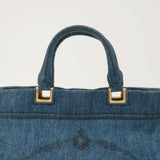 Prada Denim Leather 2Way Bag Hand Shoulder Bag Blue BN2069