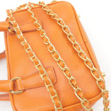 Prada Logo Leather Chain 2Way Bag Shoulder Bag Orenge BL0705