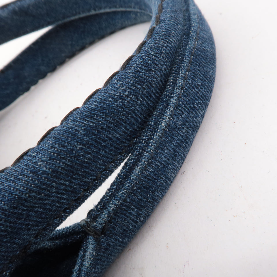 Prada Denim Canapa Mini Canvas 2Way Tote Bag Hand Bag Navy 1BG439