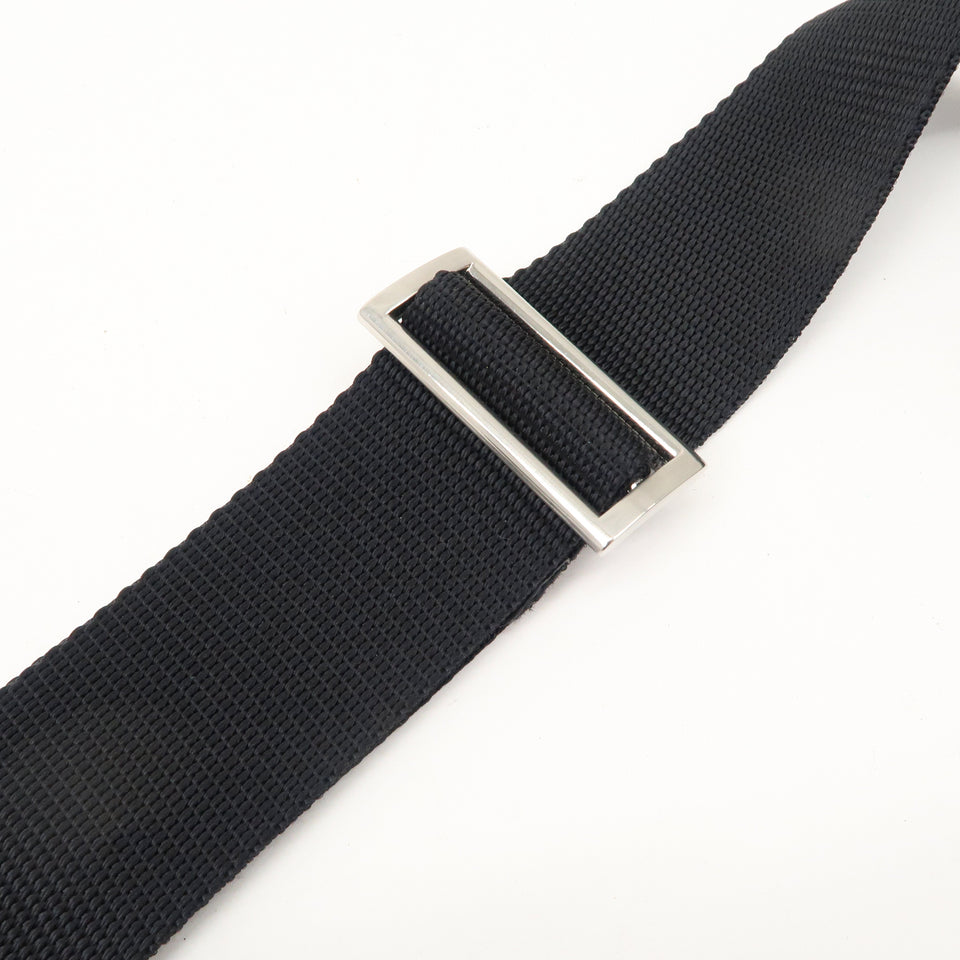 Prada Logo Nylon Leather Shoulder Bag NERO Black BT0175