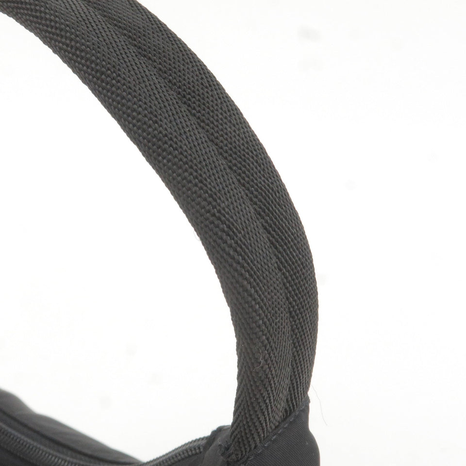 Prada Logo Nylon Hand Bag Pouch Purse NERO Black
