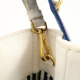 Prada Canapa Mini Canvas 2Way Tote Bag Hand Bag White 1BG439
