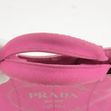 Prada Logo Canapa Mini Canvas Hand Bag Tote Bag Pink