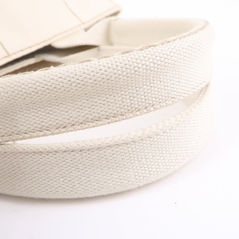 Prada Canapa Canvas Tote Bag Hand Bag Ivory BN1877