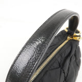 Prada Logo Nylon Enamel Shoulder Bag Hand Bag Black BR3774