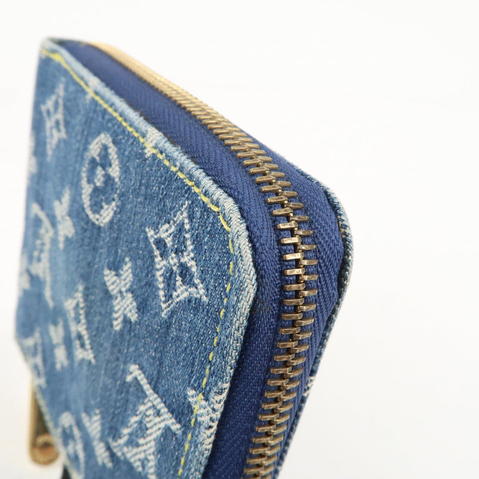 Louis Vuitton Monogram Denim Mini Zippy Wallet M95342 Blue