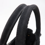 Prada Canapa Mini Canvas Tote Bag Hand Bag Black