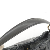 Prada Logo Leather Shoulder Bag With Tassel Black