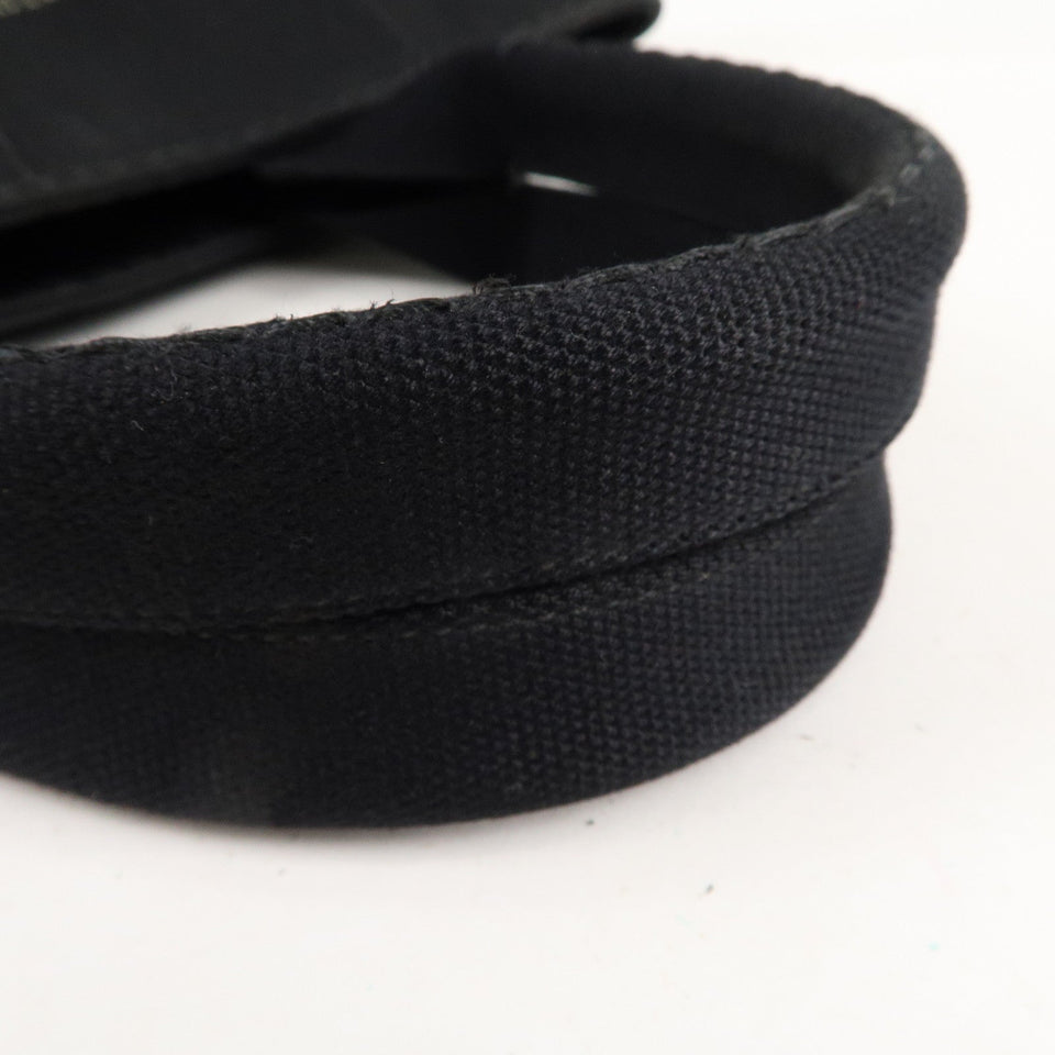 Prada Canapa Canvas Tote Bag Hand Bag Black BN1877