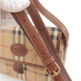 BURBERRY Nova Plaid PVC Leather Shoulder Bag Beige Brown