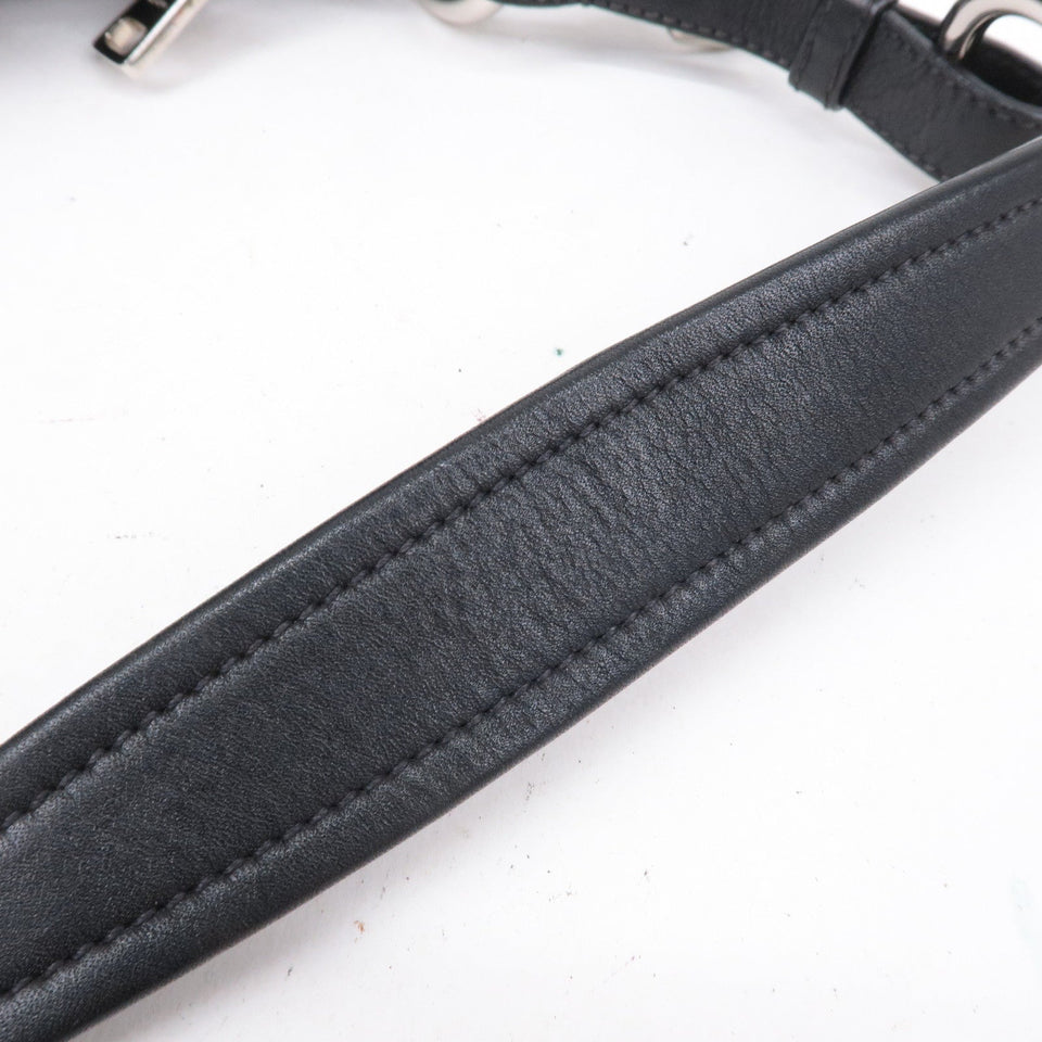 Prada Leather Shoulder Bag Black with Charm