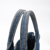 Prada Denim Bijou Canapa Mini Canvas 2Way Hand Bag Blue 1BG439
