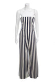 Chanel Striped Nautical Canvas Denim Jumpsuit SZ 38