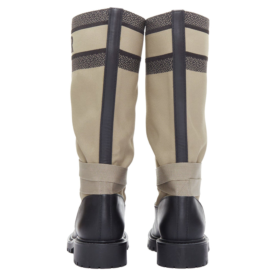 Christian Dior D-Major canvas safari boots