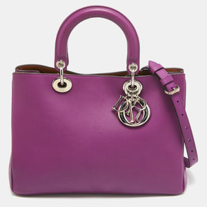 Purple Leather Medium Diorissimo Shopper Tote