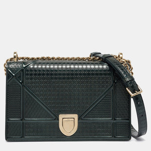 Green Patent Leather Medium Diorama Shoulder Bag