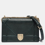 Green Patent Leather Medium Diorama Shoulder Bag