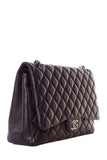 Chanel Midnight  Double Flap Caviar Maxi SHW Handbag