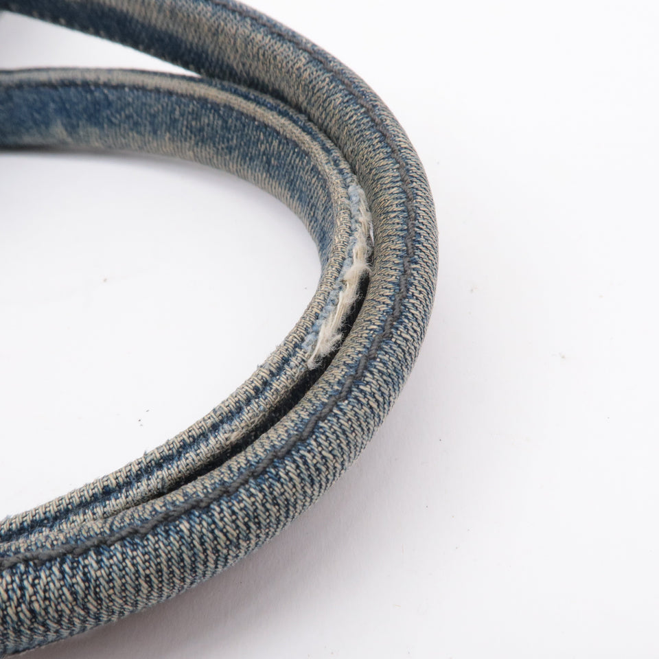 Prada Denim Bijou Canapa Mini Canvas 2Way Hand Bag Blue 1BG439