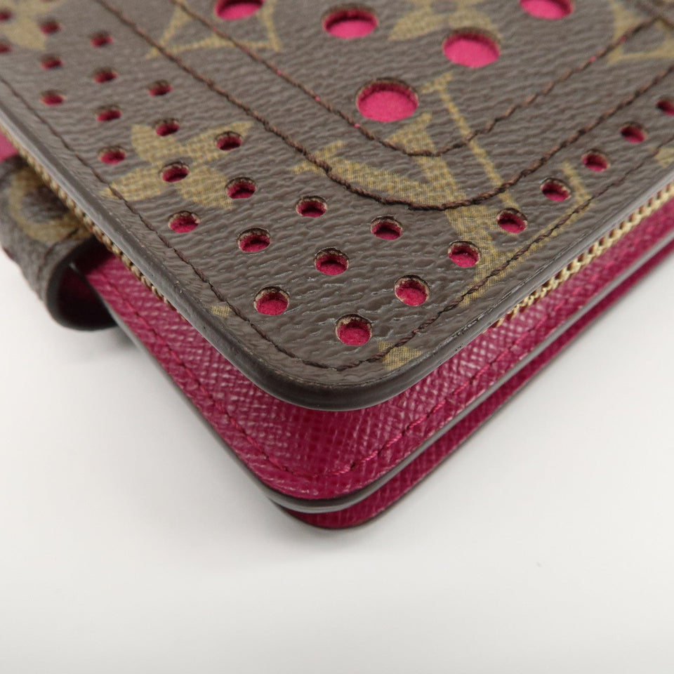 Louis Vuitton Monogram Perfor Compact Zip Wallet Fuchsia M95188