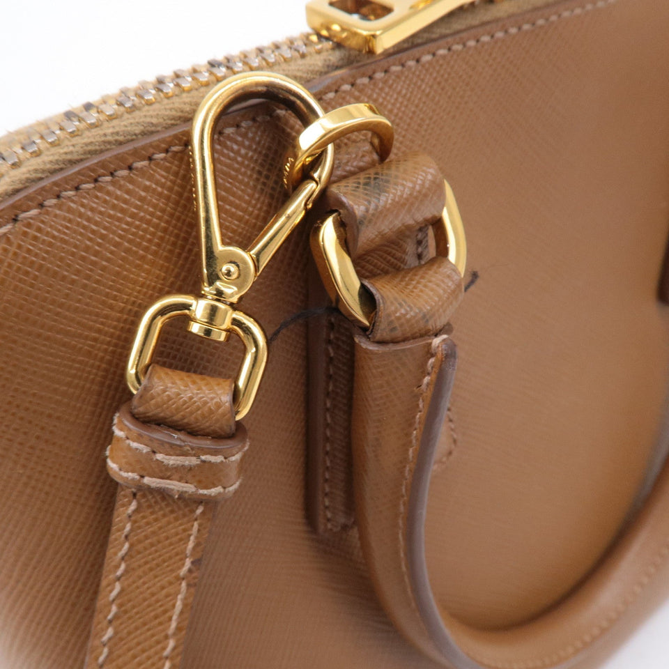 Prada Logo Leather 2Way Bag Hand Bag Shoulder Bag Brown