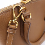Prada Logo Leather 2Way Bag Hand Bag Shoulder Bag Brown