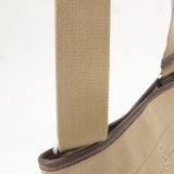 Prada Logo Jacquard Leather Shoulder Bag Beige Brown VA0655