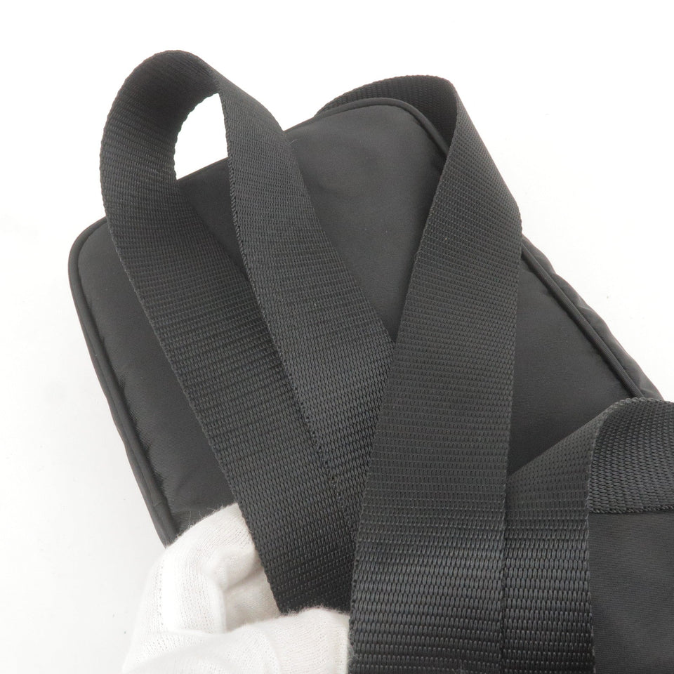 Prada Logo Nylon Leather Shoulder Bag NERO Black BT1067