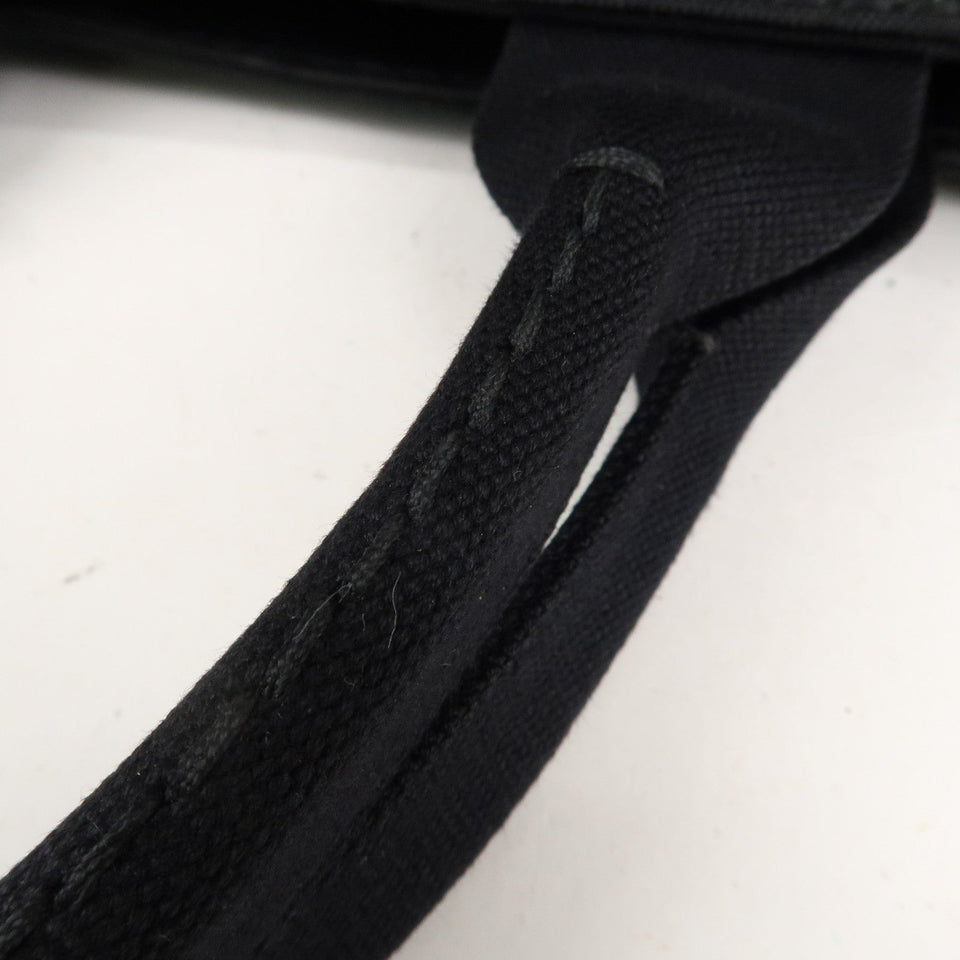 Prada Canapa Canvas Tote Bag Hand Bag Black BN1877