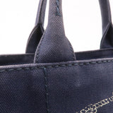 Prada Canapa Mini Canvas 2Way Tote Bag Hand Bag Navy 1BG439