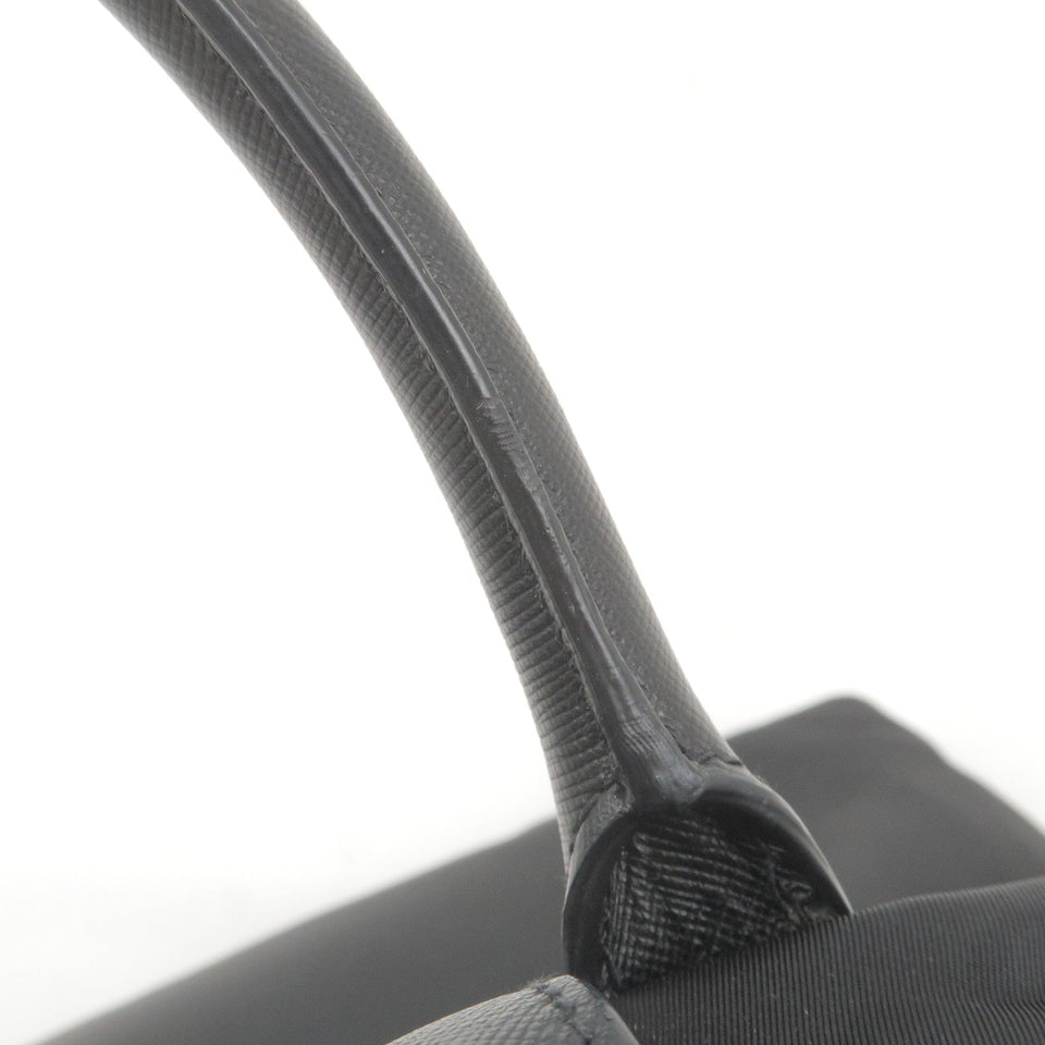 Prada Logo Nylon Leather 2Way Bag Hand Bag NERO Black BN2106