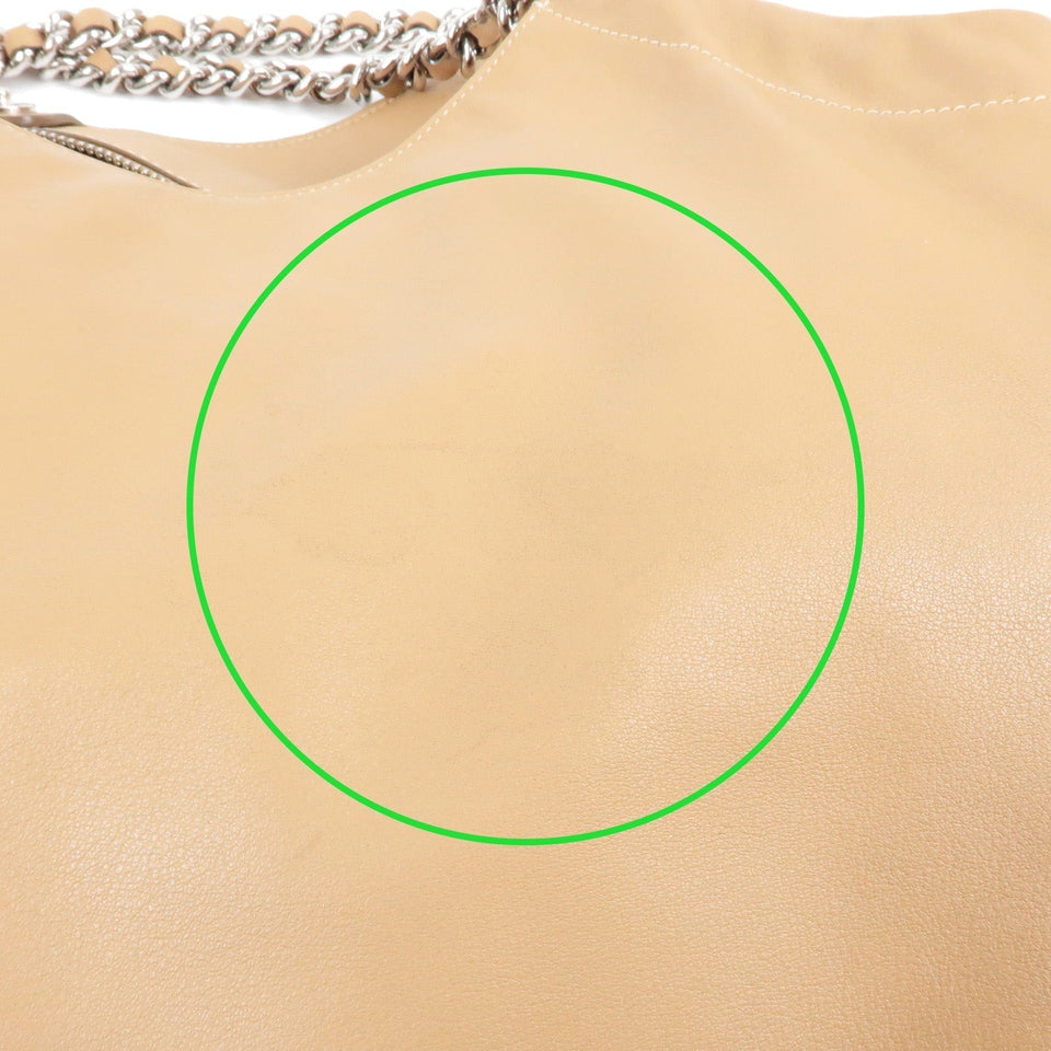 Prada Logo Leather Chain Tote Bag Beige