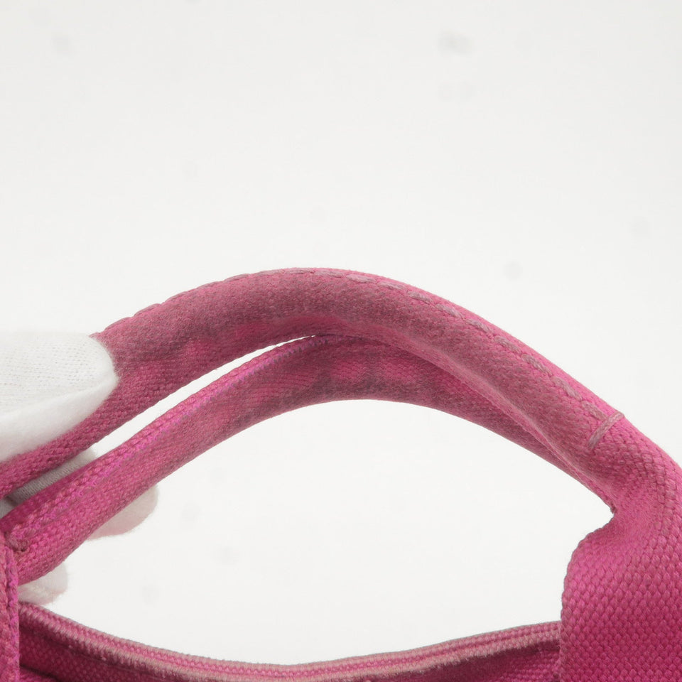 Prada Logo Canapa Mini Canvas Hand Bag Tote Bag Pink
