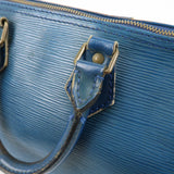 Louis Vuitton Epi Speedy 25 Hand Boston Bag Blue M43015