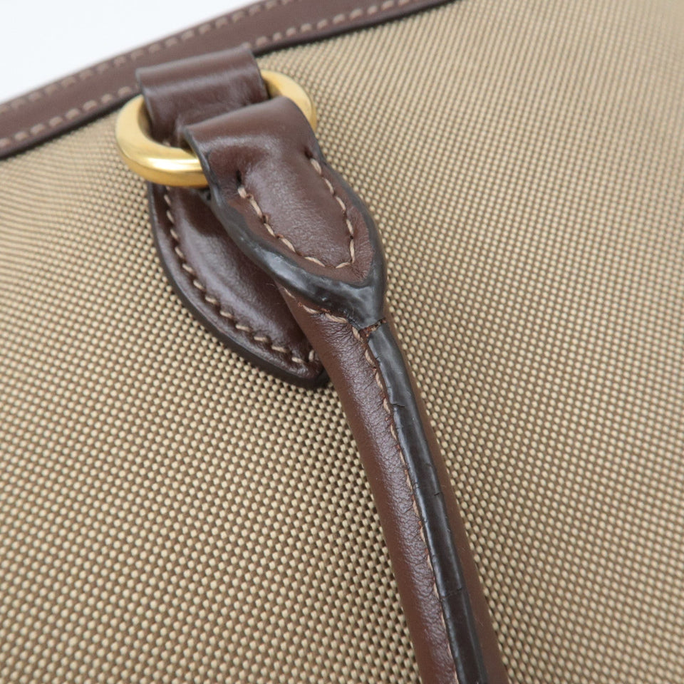 Prada Logo Jacquard Leather Tote Bag Beige Brown 1BG158