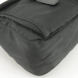 Prada Logo Nylon Leather Shoulder Bag Crossbody Bag Black BT1738