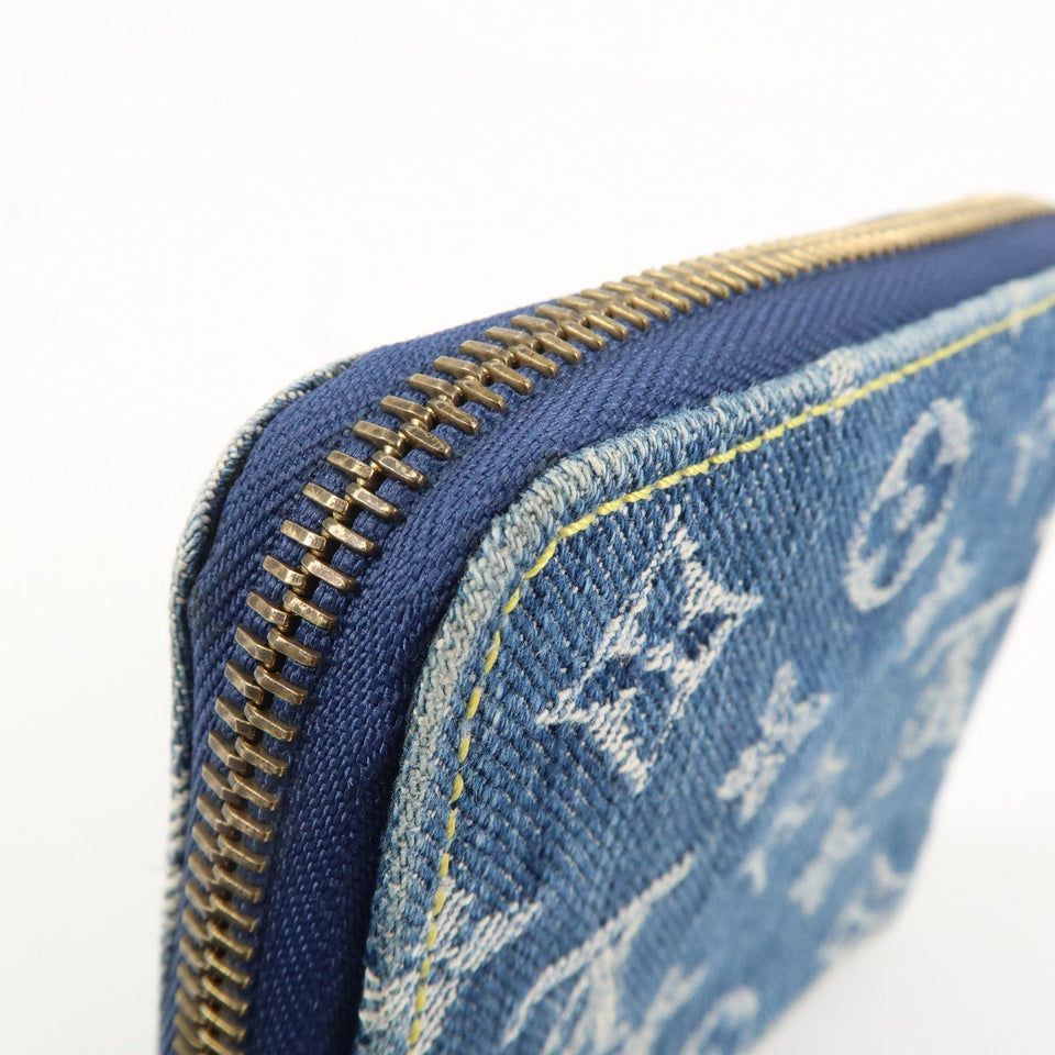 Louis Vuitton Monogram Denim Mini Zippy Wallet M95342 Blue