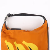 Prada Leather Nylon Hand Bag  Shoulder Bag Orange Black