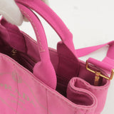 Prada Canapa Mini Canvas 2Way Bag Shoulder Bag Pink B2439G