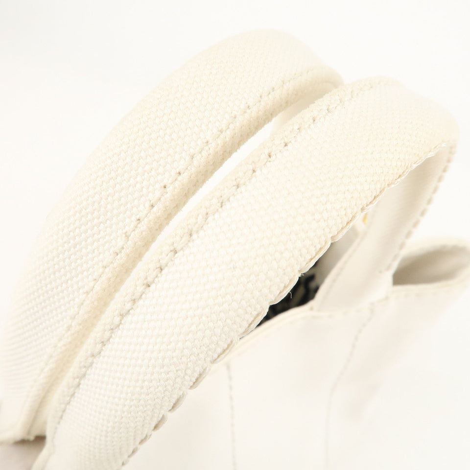 Prada Canapa Mini Canvas 2Way Tote Bag Hand Bag White 1BG439