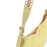 Prada Logo Nylon Leather Chain Shoulder Bag Yellow BR0104