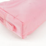 Prada Logo Nylon Leather Pouch Clutch Bag Pink MV340