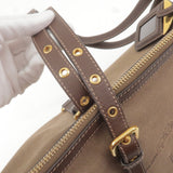 Prada Logo Jacquard Leather 2Way Tote Bag Beige Brown BR4253