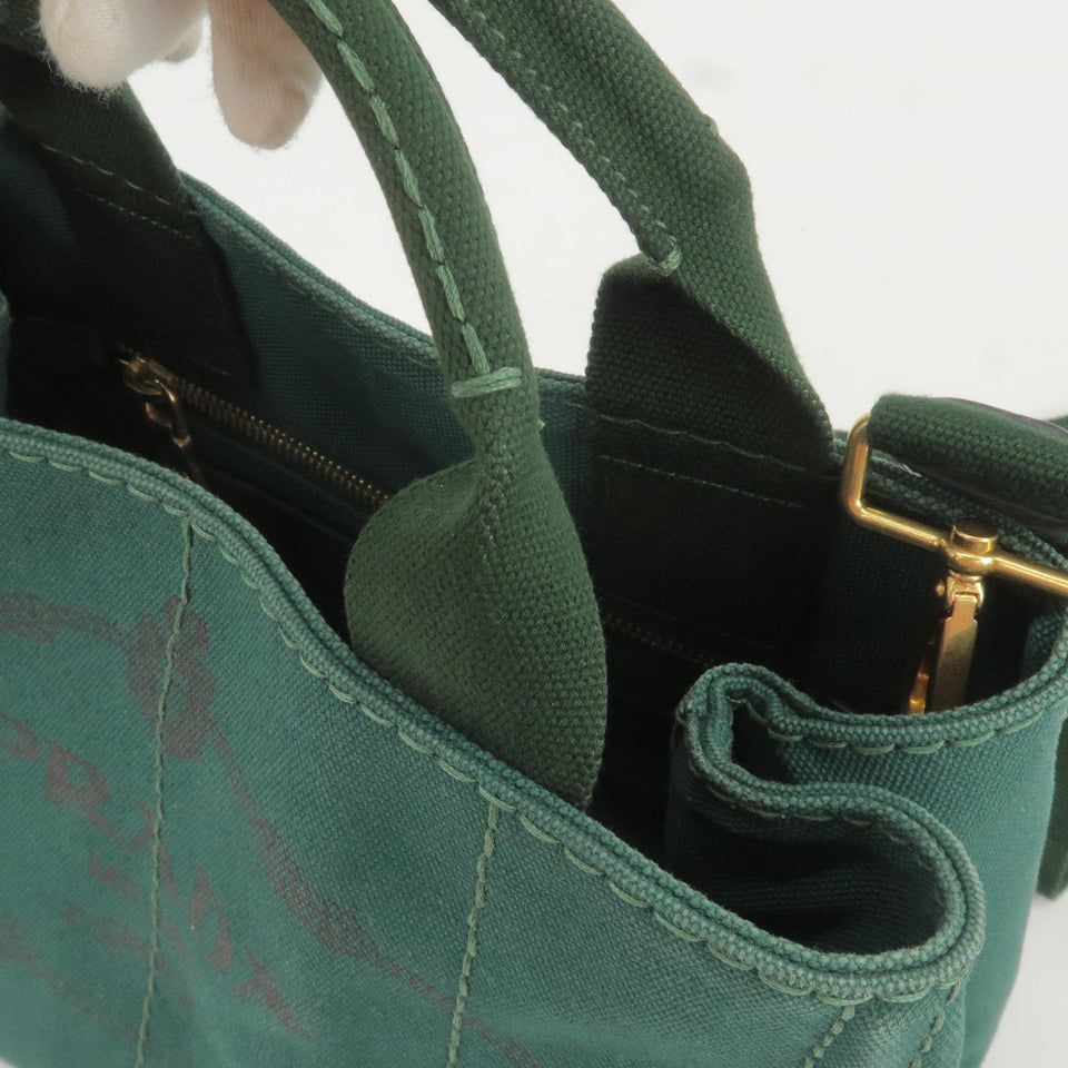 Prada Canapa Mini Canvas 2Way Bag Shoulder Bag Green B2439G