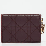 Dior Burgundy Cannage Leather Lady Dior Card Holder
