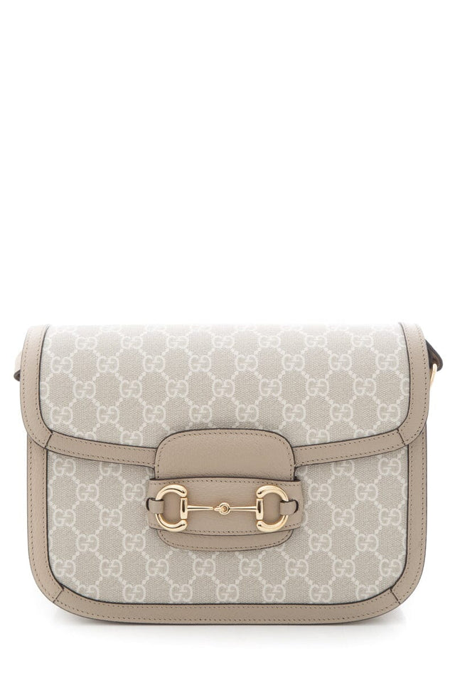 Gucci GG Supreme Monogram Horsebit 1955 Cream & Beige Handbag
